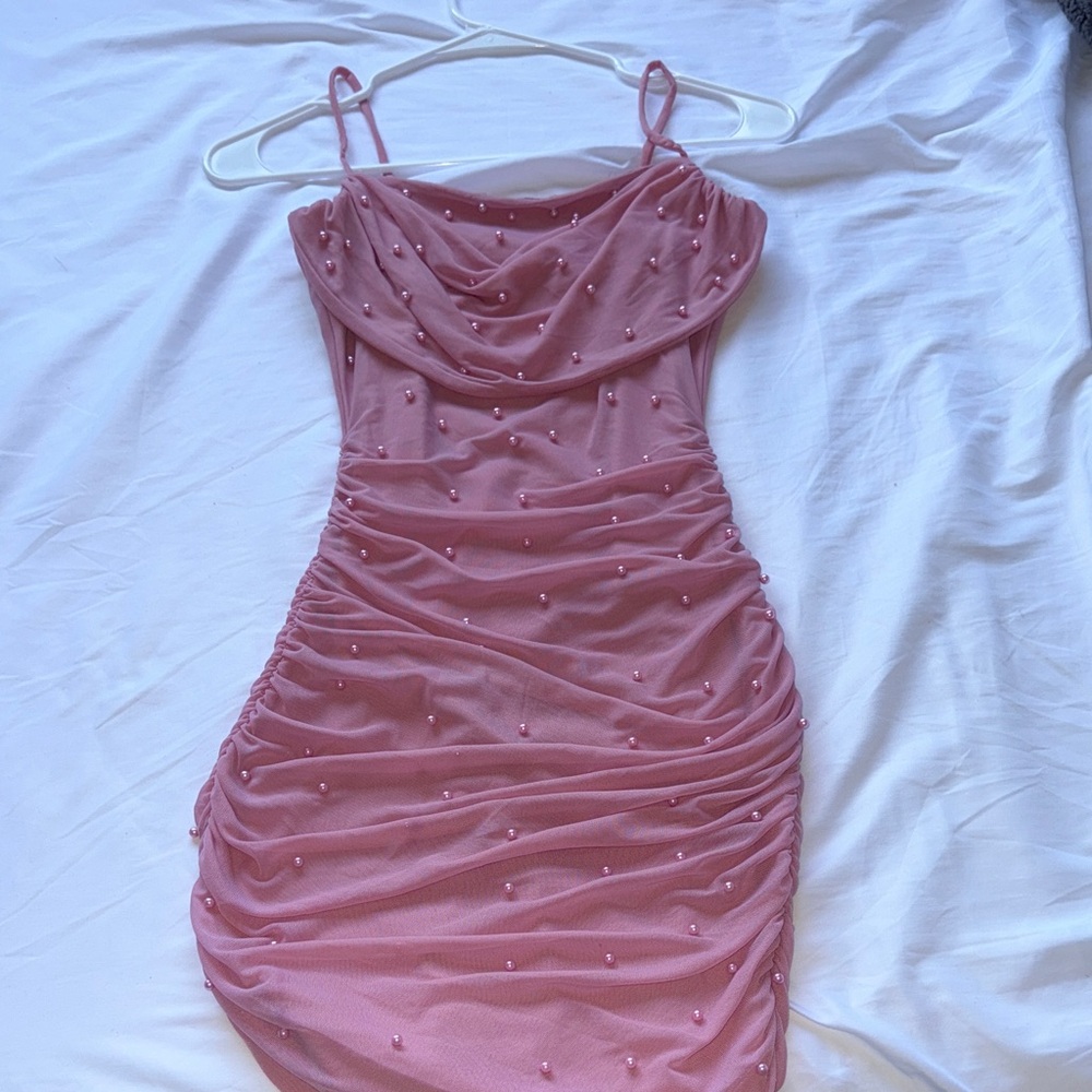 Windsor Pink Ruched Mini Dress